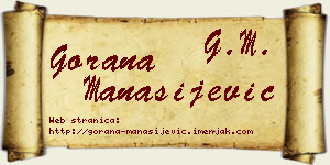 Gorana Manasijević vizit kartica